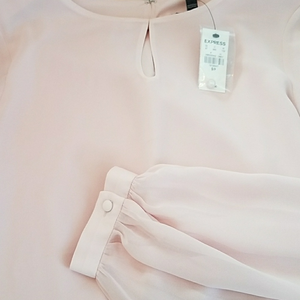 Flowy baby pink Express long sleeved blouse